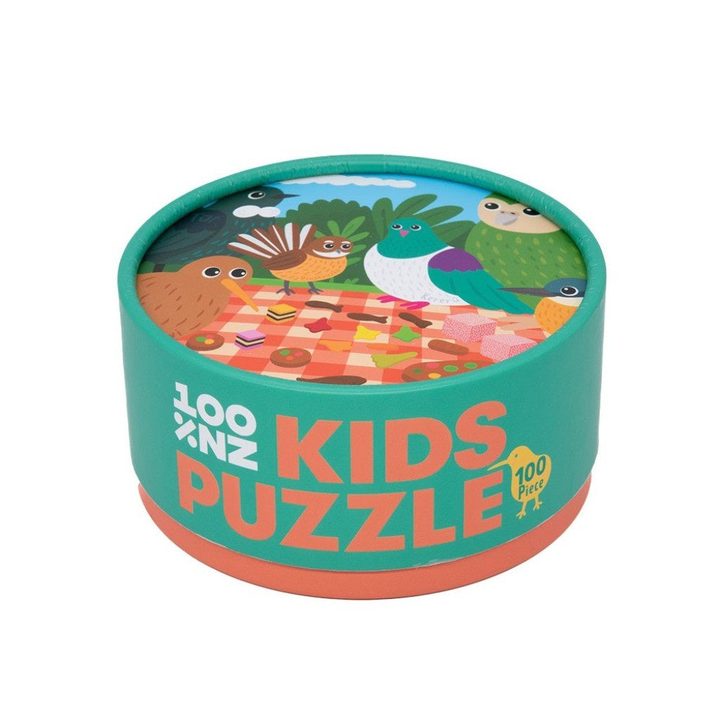 Picnic Tweets Kids Puzzle in its round tin