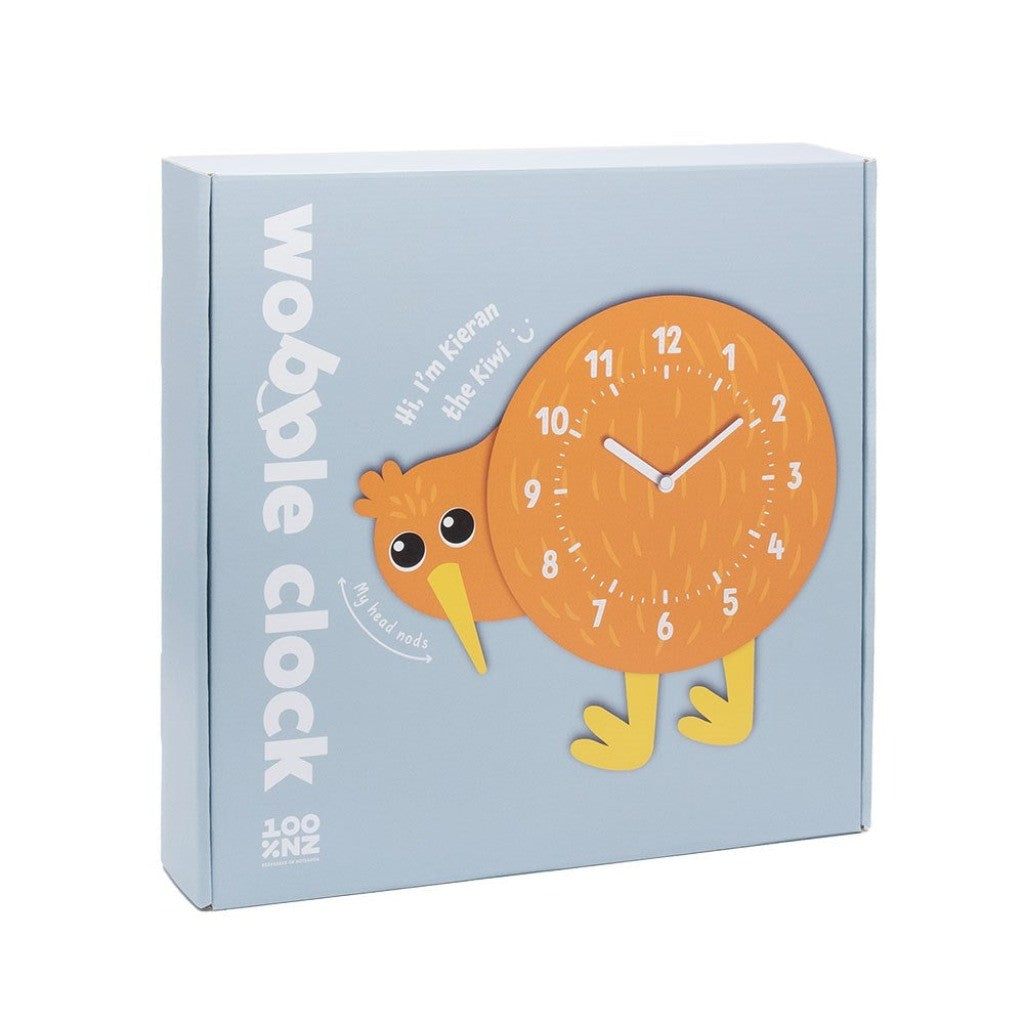 Kieran the Kiwi Wobble Clock in its box