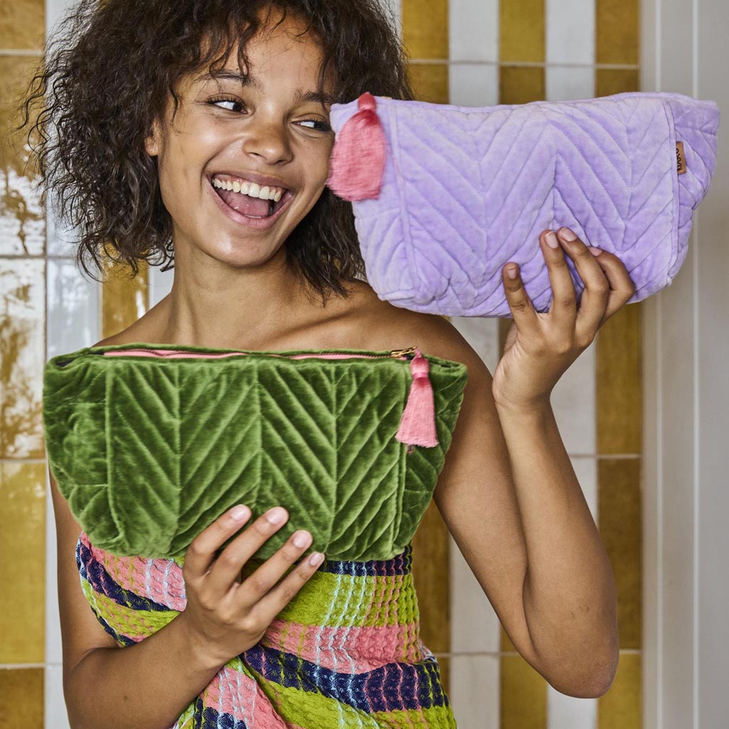 Kip & Co | Lilac Velvet Toiletry Bag
