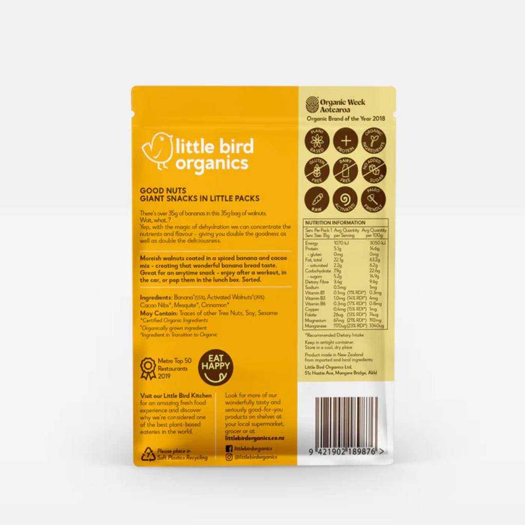Little Bird Organics | Activated Nuts Banana Bread Walnuts 120g