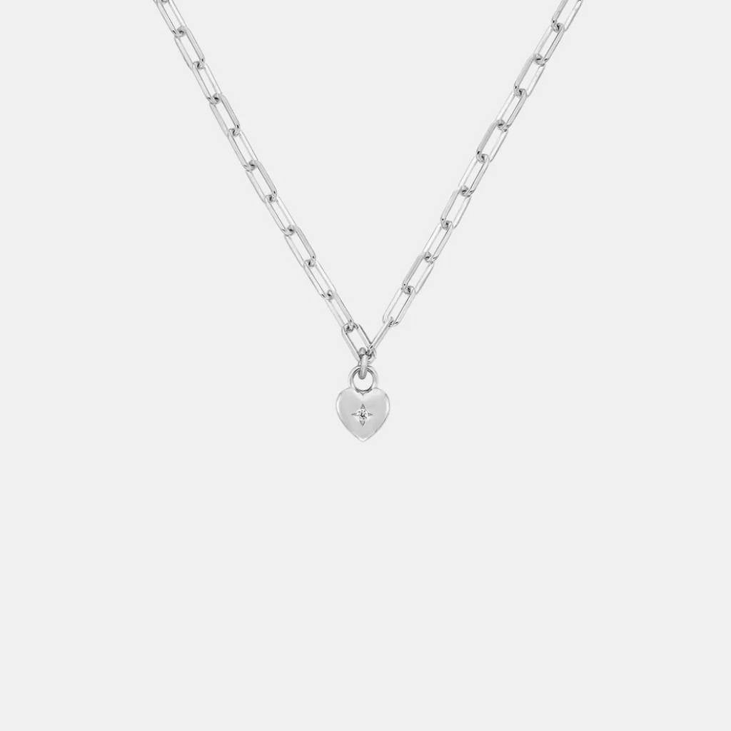 SOPHIE | Sweetheart Mini Link Necklace – Silver
