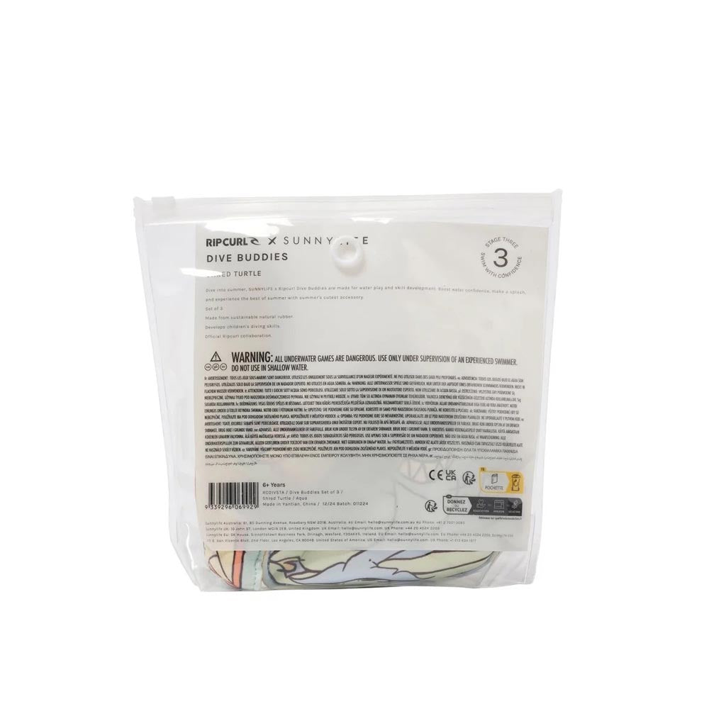 SunnyLife | Dive Buddies Shred Turtle Aqua Set of 3