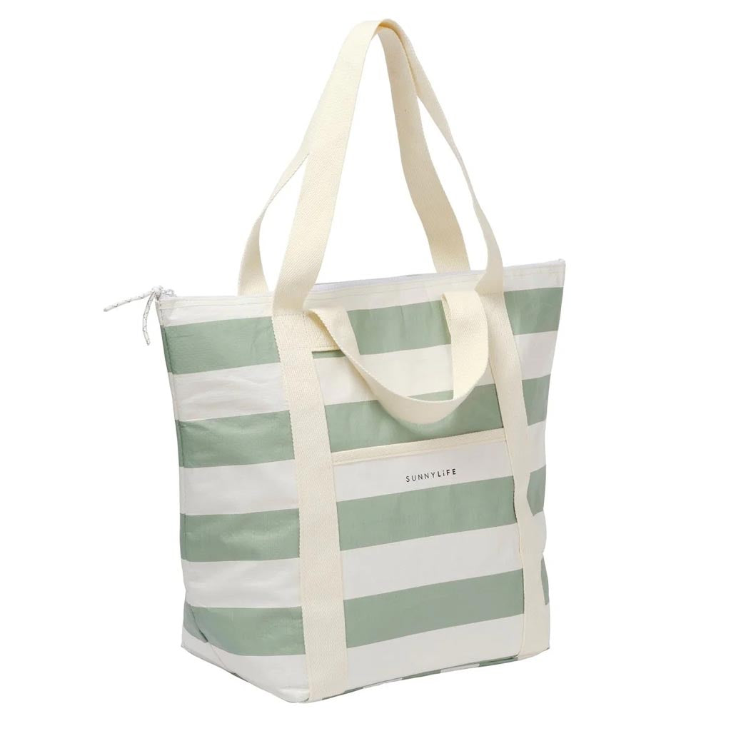 SunnyLife | Light Cooler Tote La Palma Sage Stripe