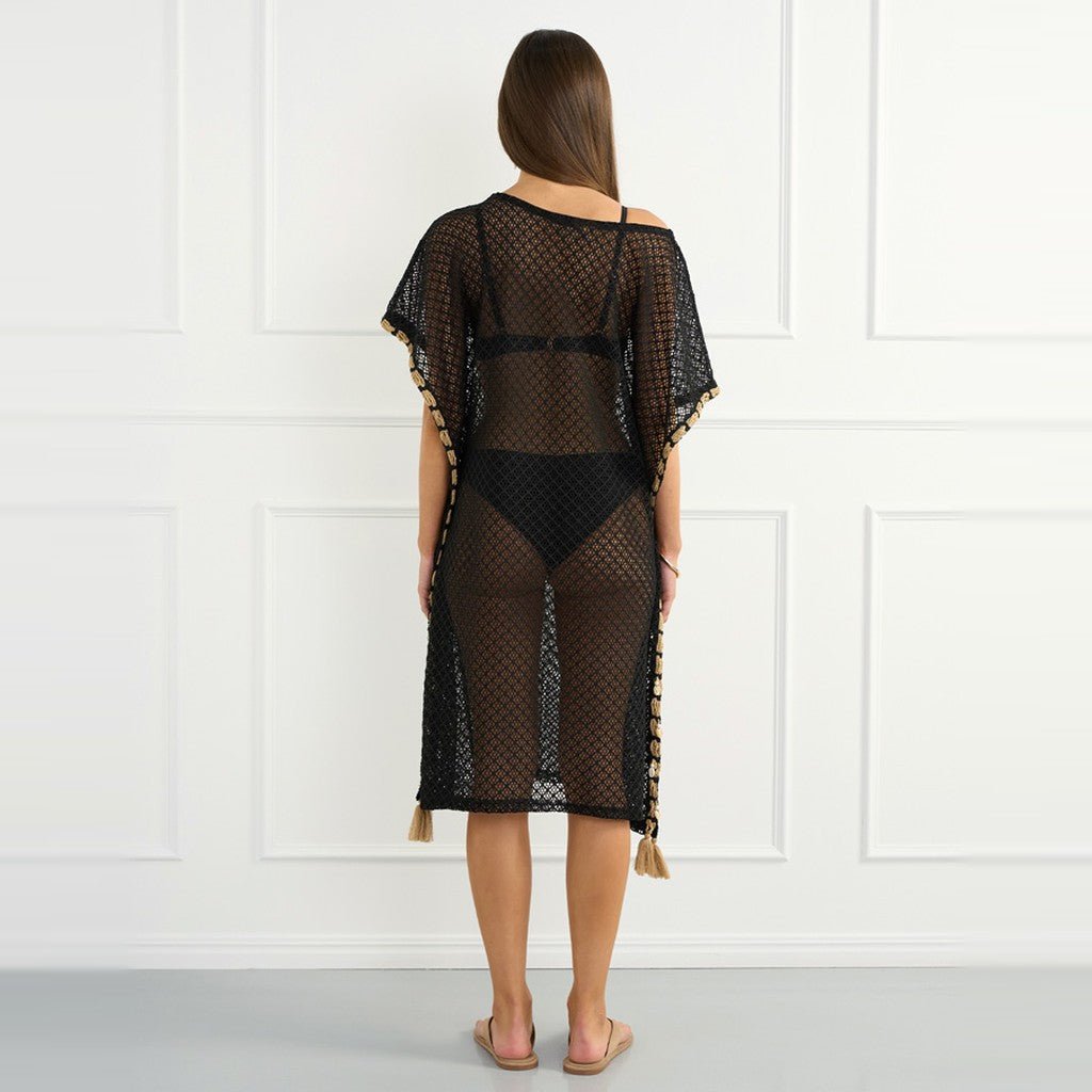 Aqua Blu Overswim Jada Kaftan Black - Cove. Beach Essentials