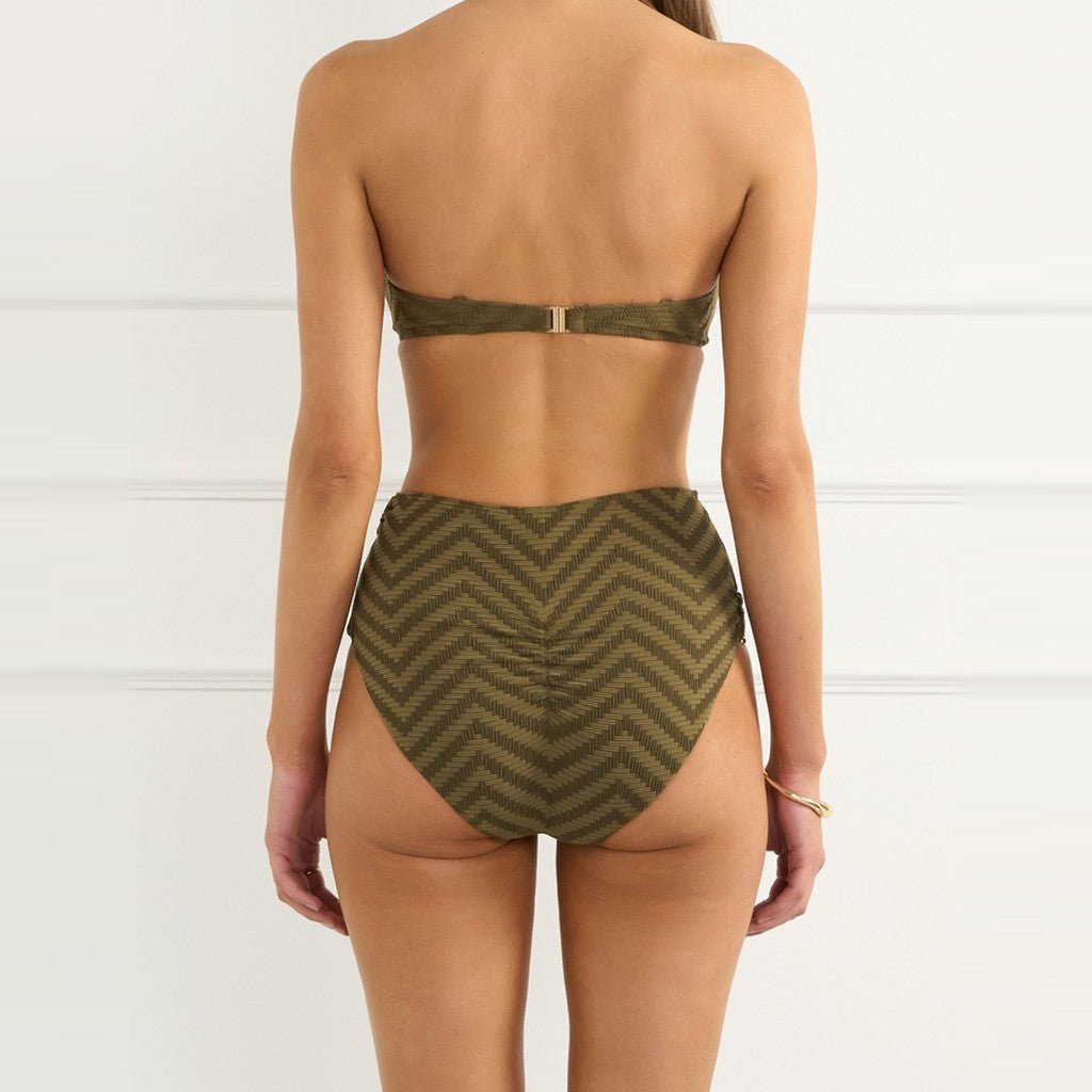 Aqua Blu Tierra Astrid High Waist Pant Khaki - Cove. Beach Essentials