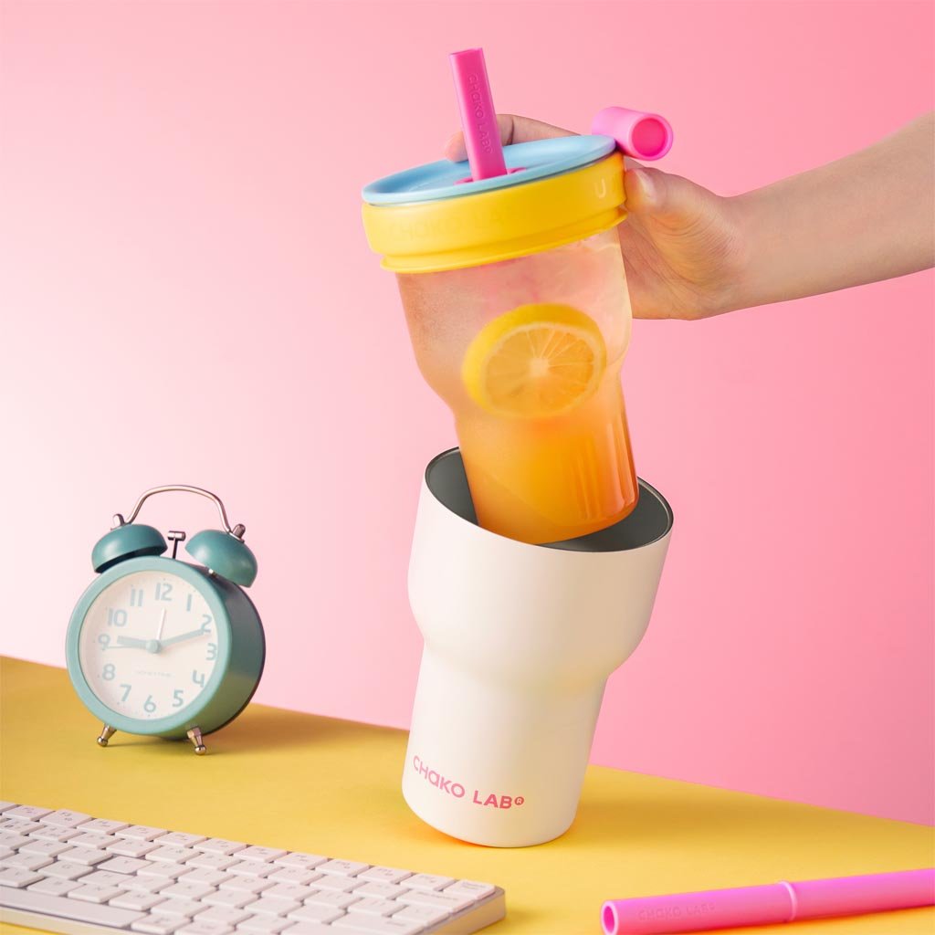 Chako Lab | Dual Layer Tumbler 570ml - Pink/Purple - Cove. Beach Essentials