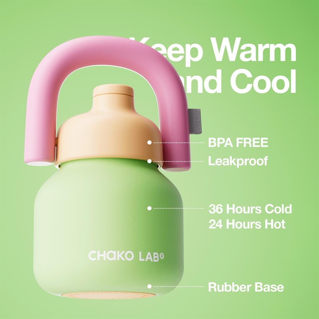 Chako Lab | Linlin Kettle Water Bottle 1L - Stainless - New Green - Cove. Beach Essentials