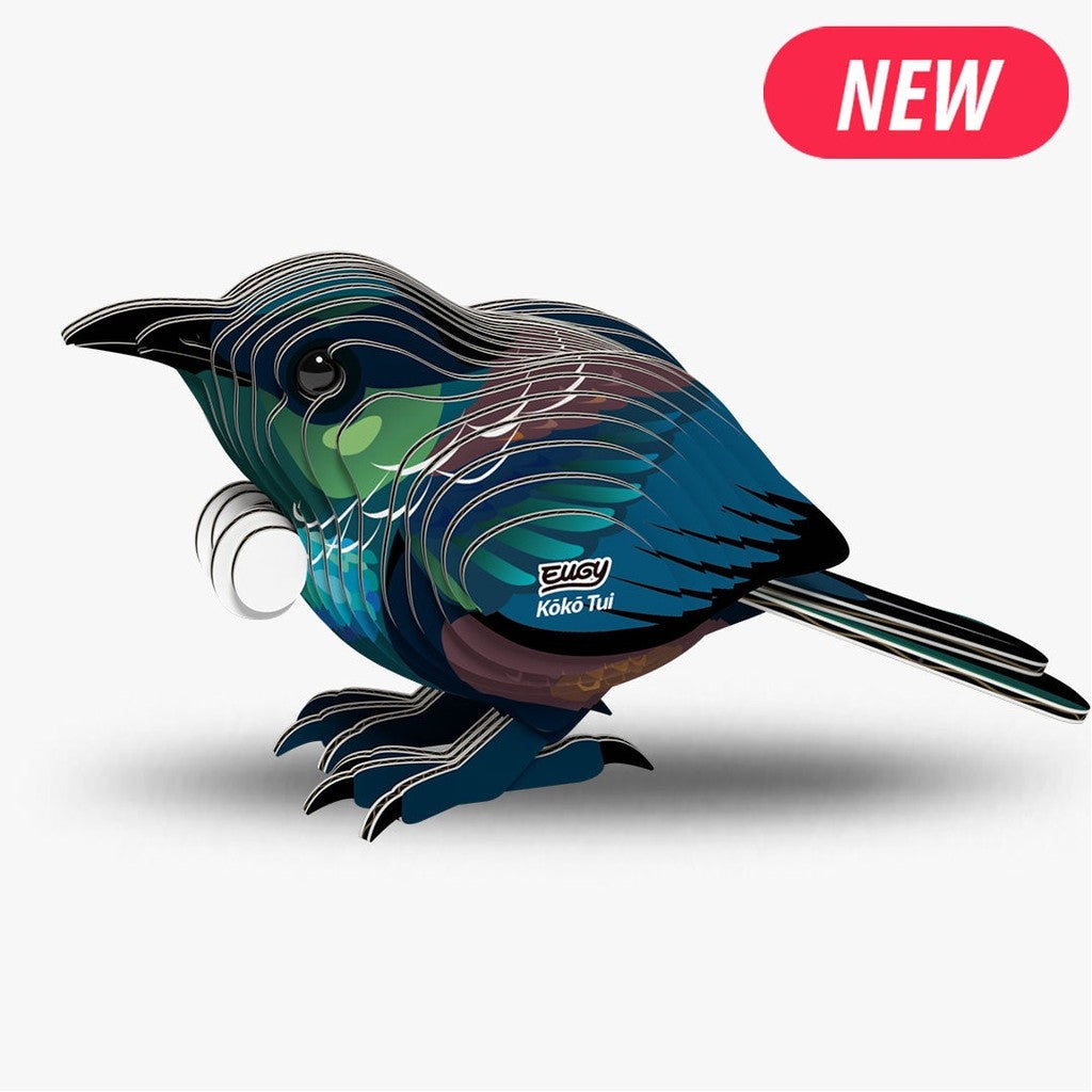 Built EUGY Kōkō Tūī 3D paper puzzle