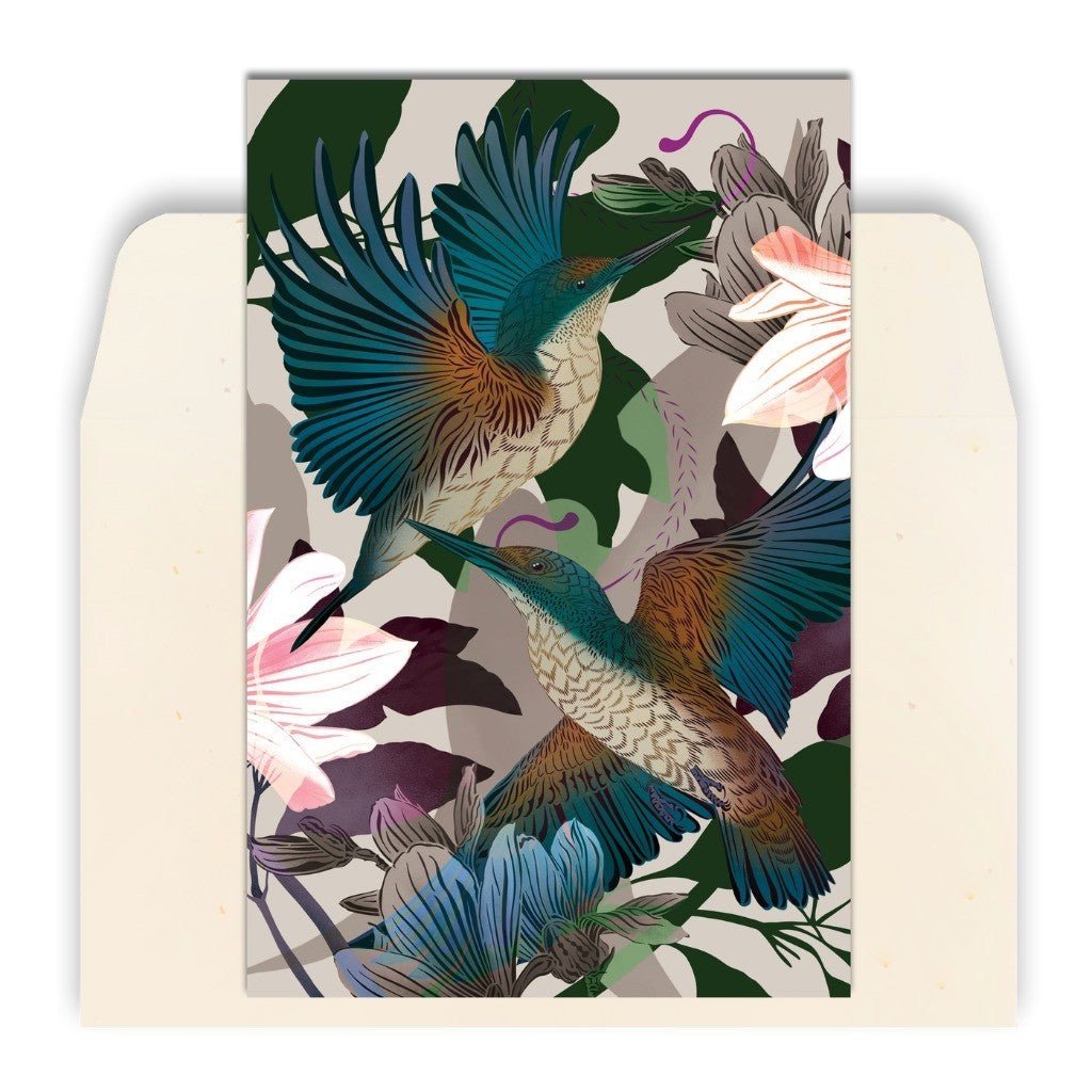 Flox | Kingfishers & Floral Card - Cove. Beach Essentials