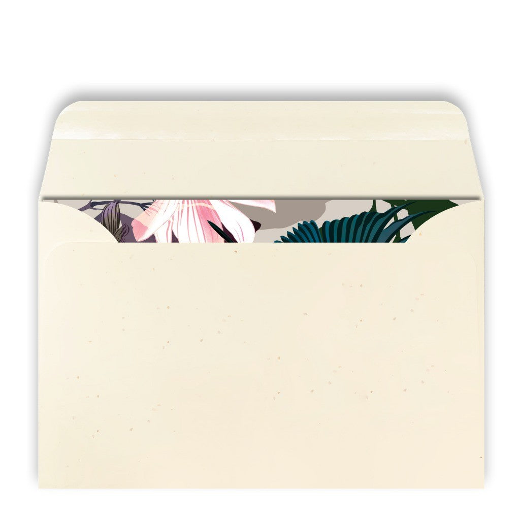 Sandstone envelope for the FLOX Kingfishers & Floral card