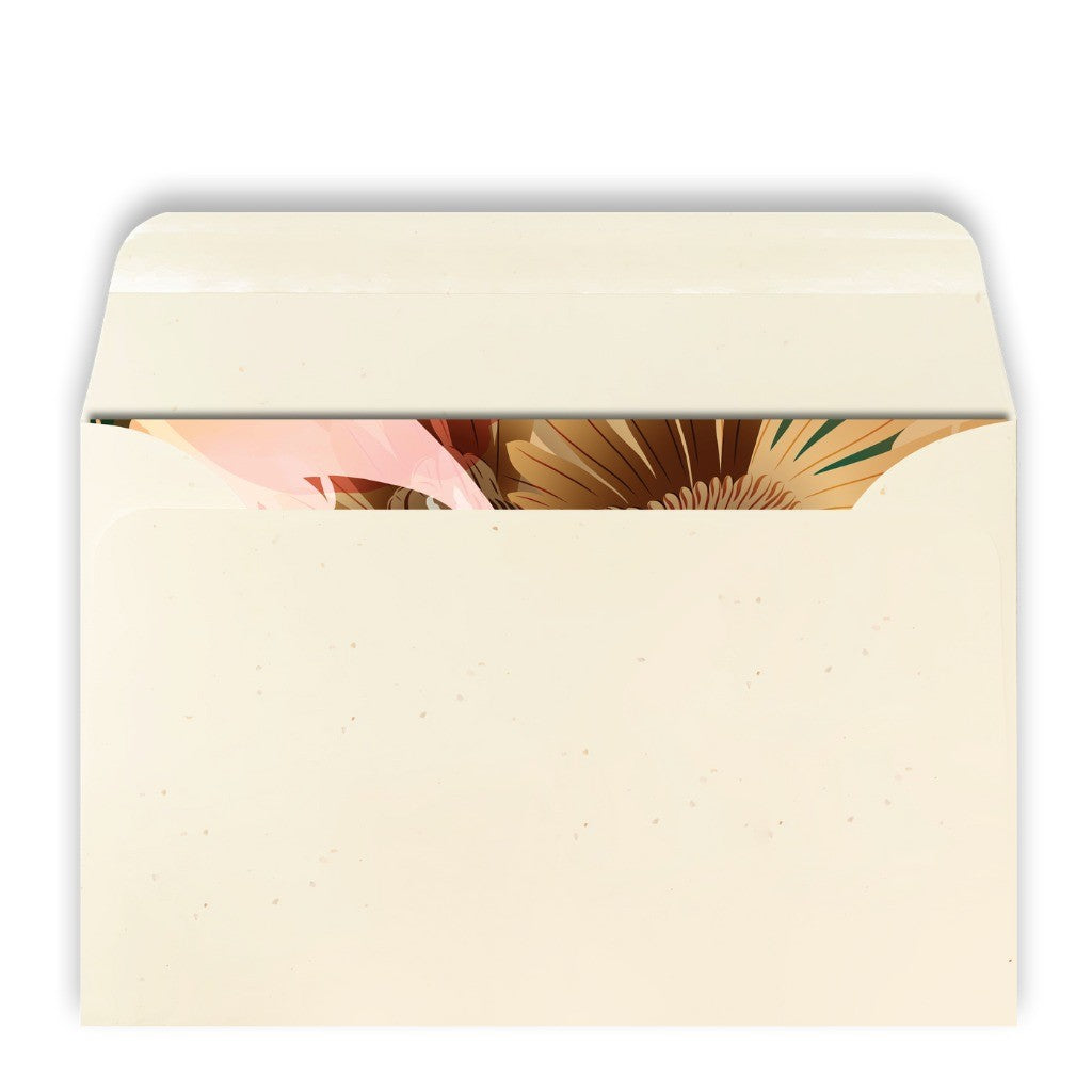 Sandstone envelope for the FLOX Tūī Whenua card