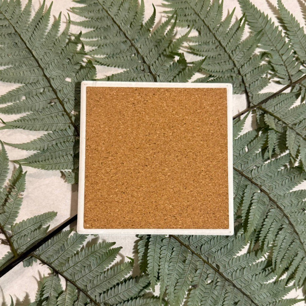 Katy Hayward | Square Coaster - Piwakawaka/Fantail - Cove. Beach Essentials