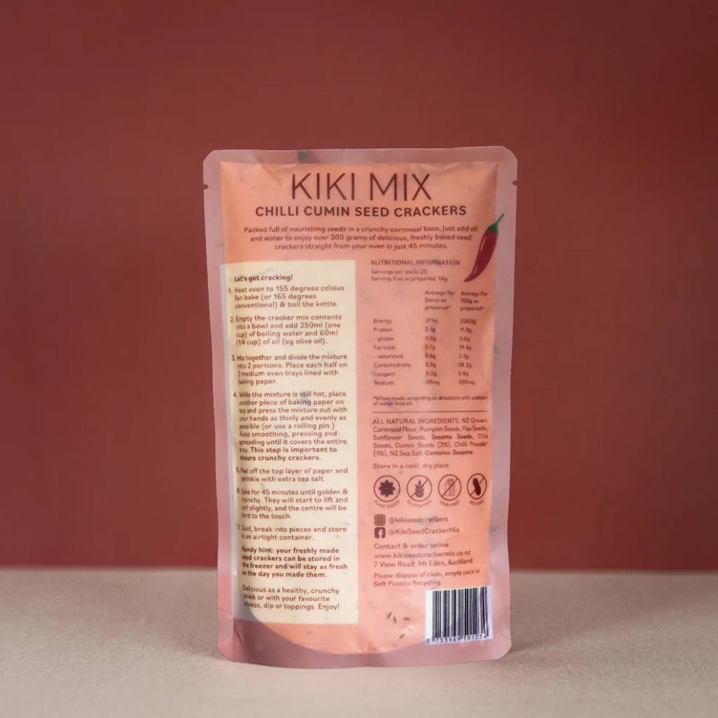 Kiki Seed Cracker Mixes Chilli Cumin - Cove. Beach Essentials
