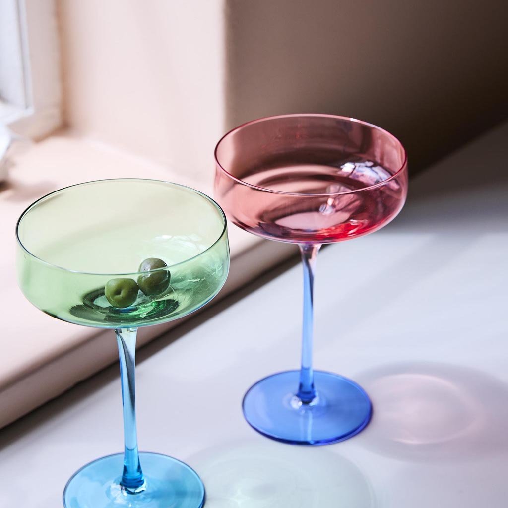 Kip & Co | Blue Robin Margarita Glass 2P Set - Cove. Beach Essentials