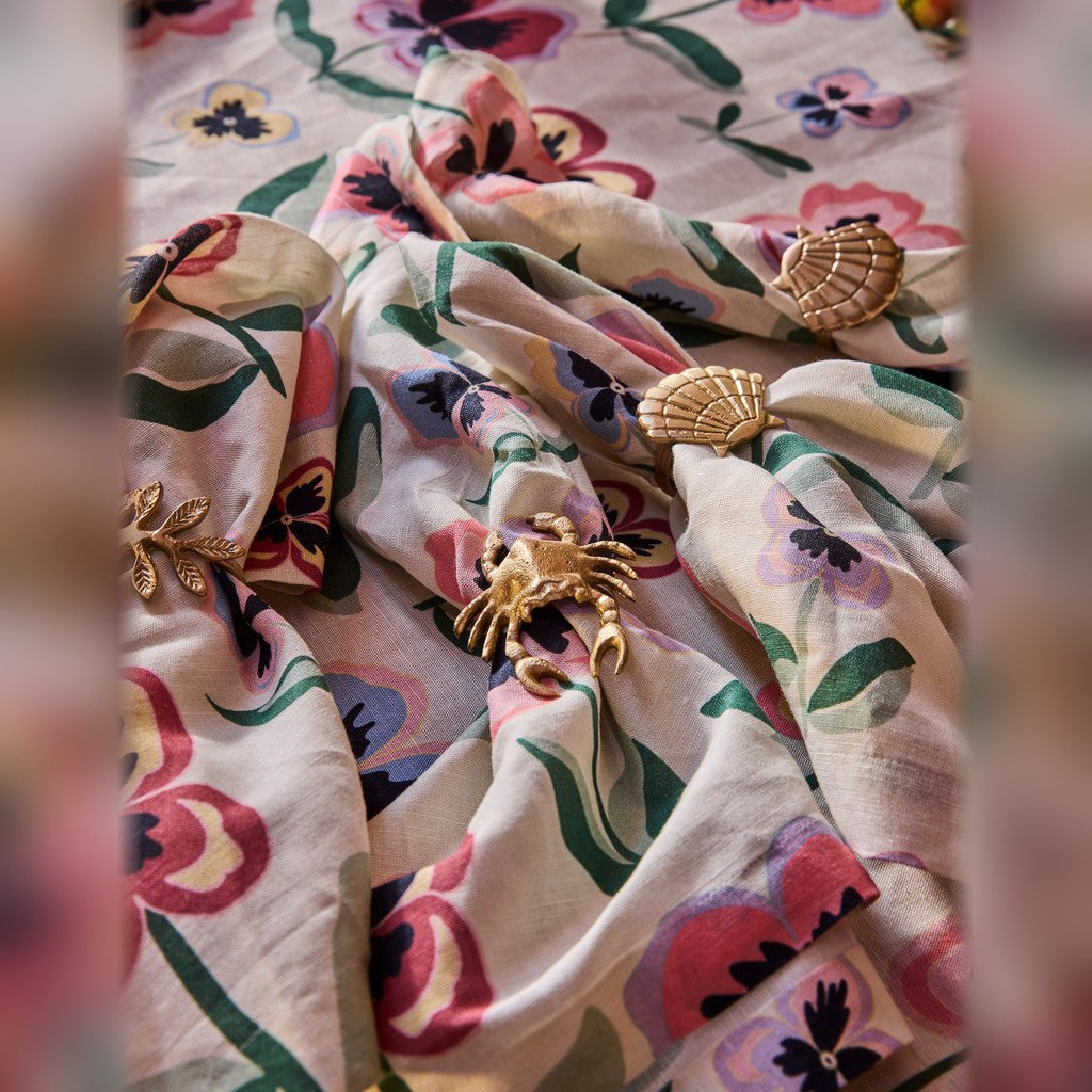 Pretty Pansy napkins at a summer lunch