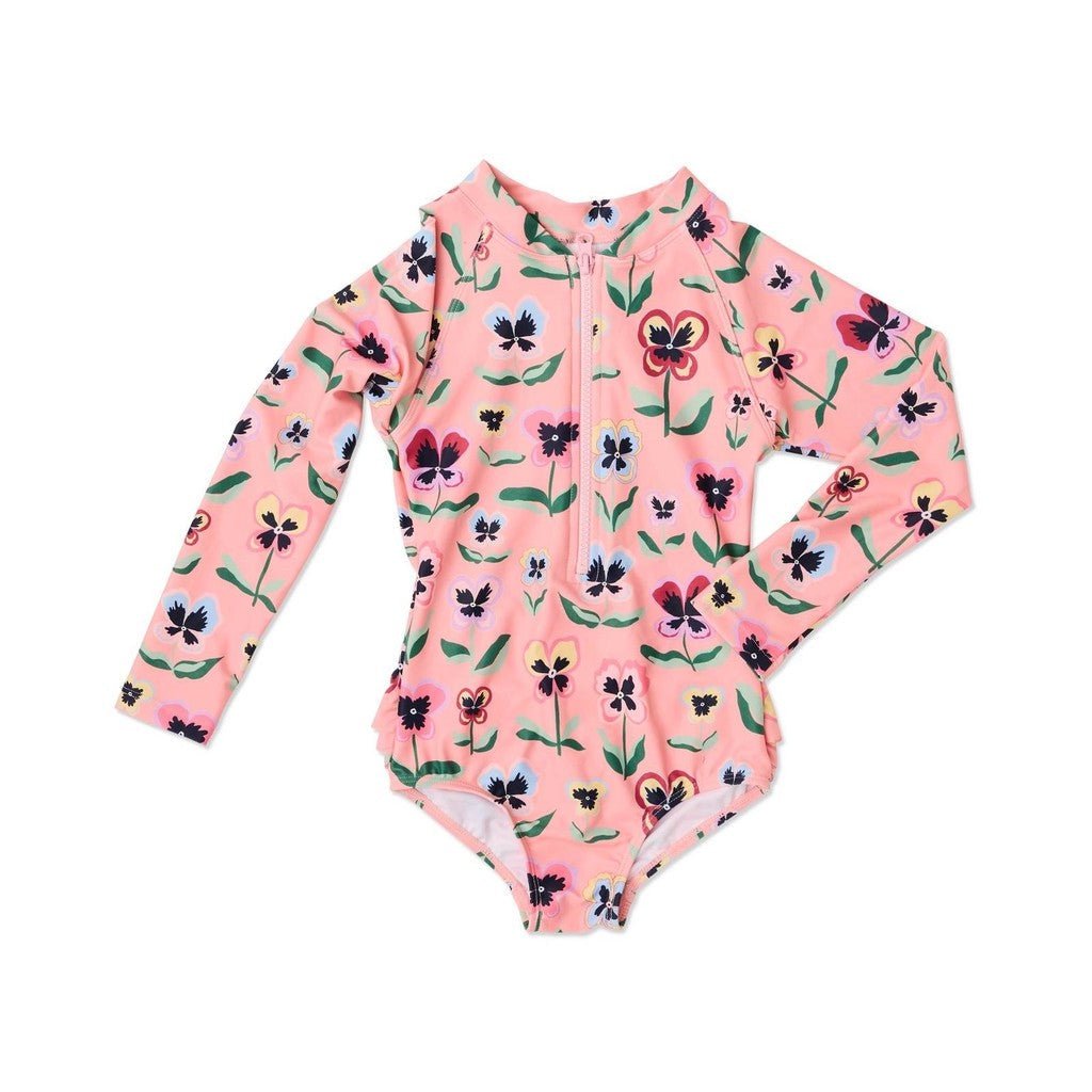 Kip & Co | Pretty Pansy Long Sleeve Bathers - Cove. Beach Essentials
