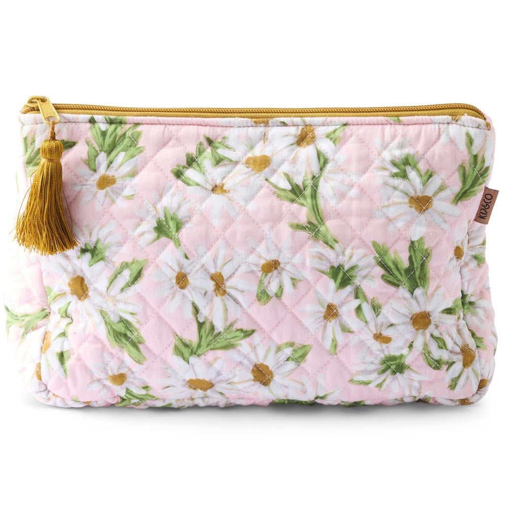 Kip & Co | Sweet Daisy Quilted Toiletry Purse - Cove. Beach Essentials