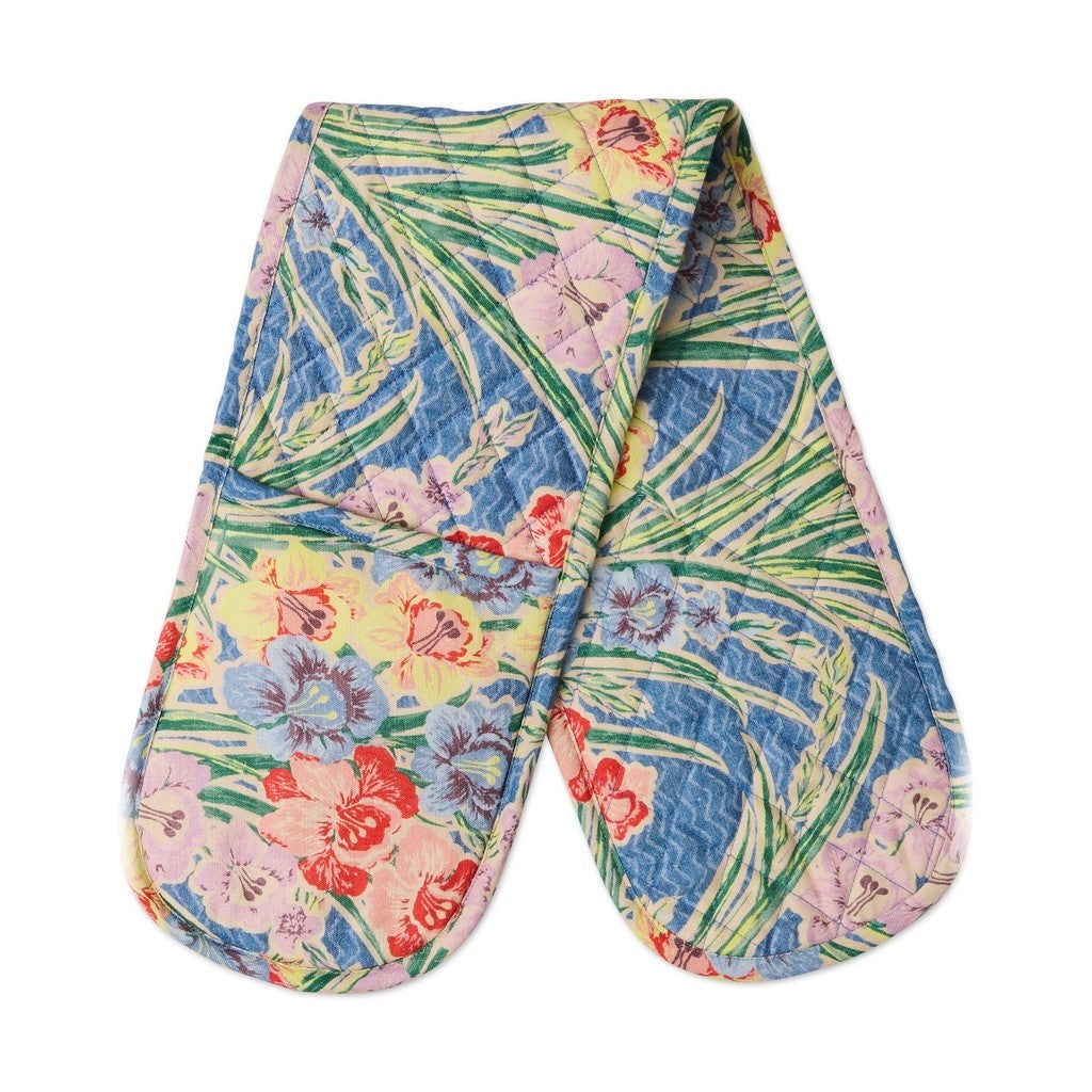Kip & Co x Anna Spiro Gladiolus Double Oven Mitt on white