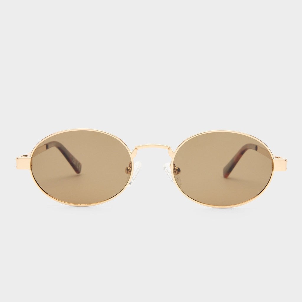 Le Specs Poseidon Deux Polarised Gold sunglasses, front view
