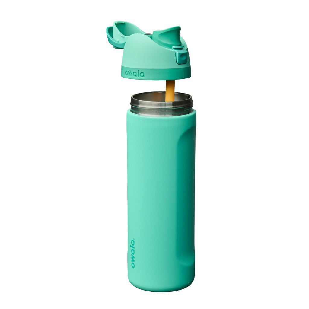 Owala FreeSip Water Bottle 710ml 90s Kid with the lid and straw parts separated
