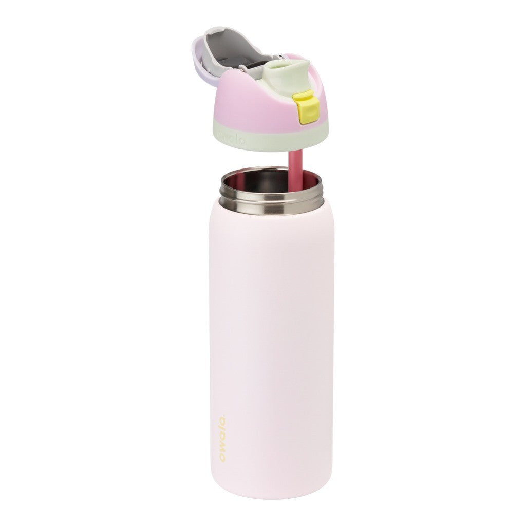 Owala FreeSip Water Bottle 945ml Candy Coated with the lid and straw parts separated