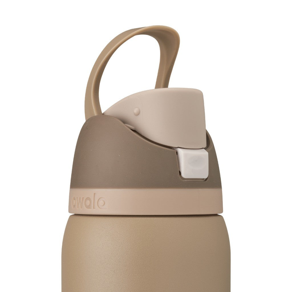 Owala FreeSip Water Bottle 945ml Down To Earth with the carry loop up