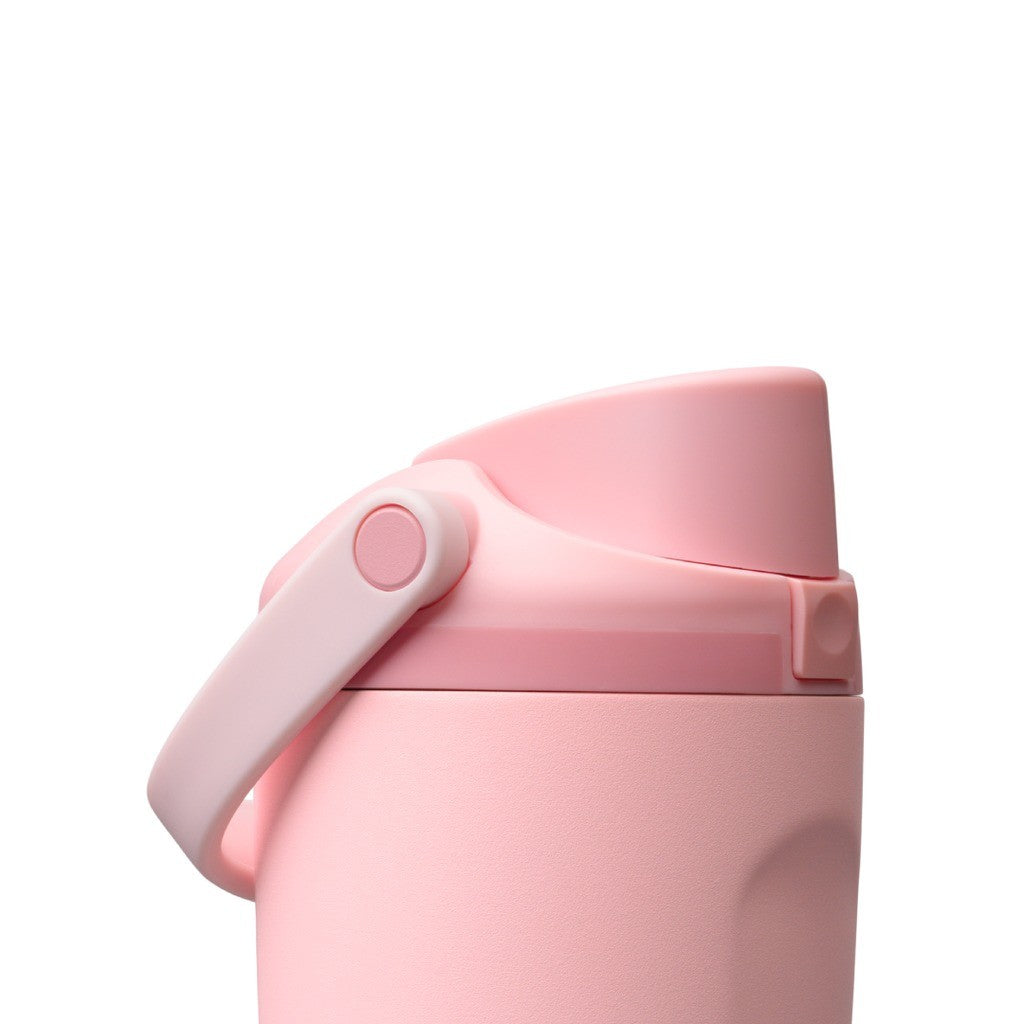 Owala FreeSip Sway Water Bottle 530ml Rose Quartz lid closed, close-up