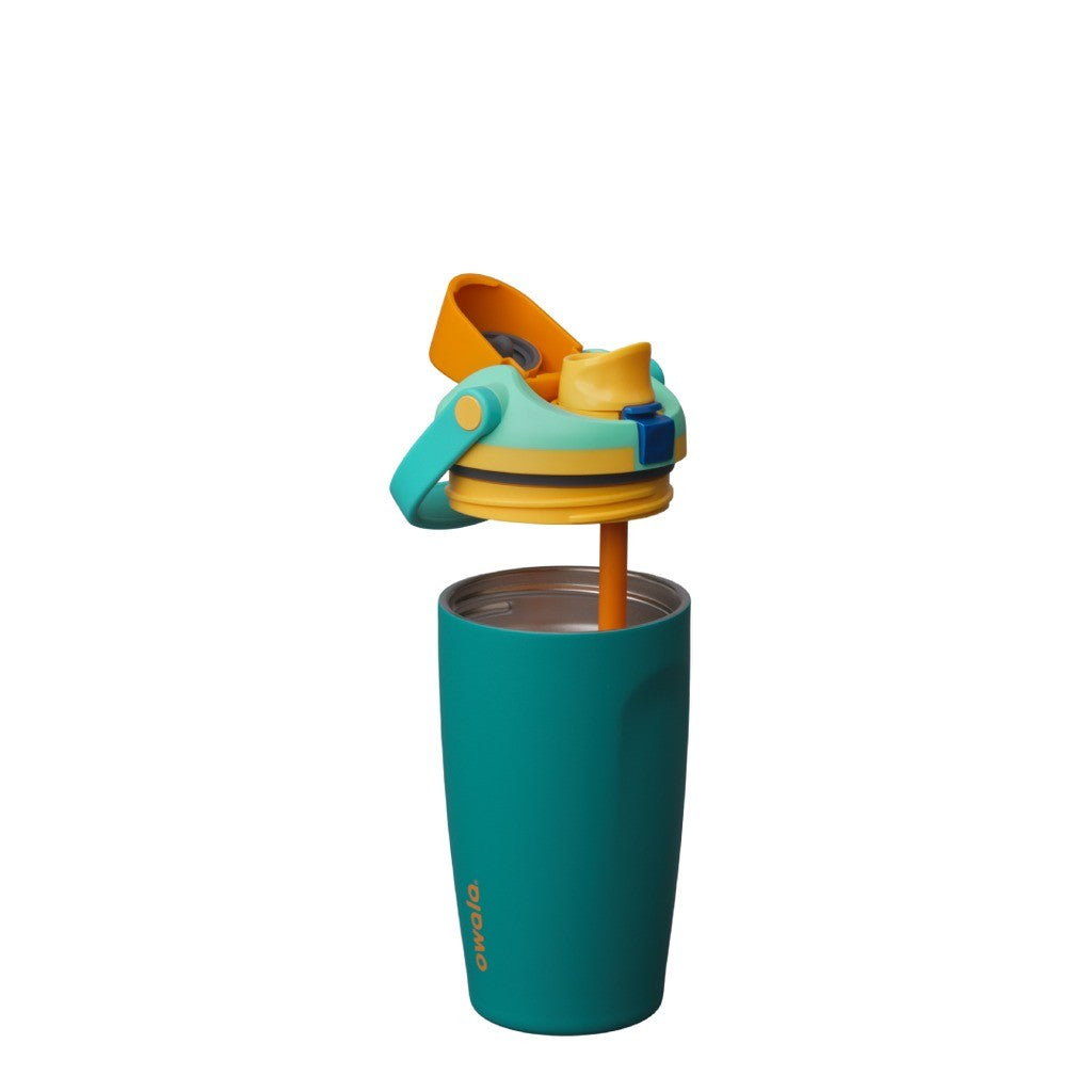Owala FreeSip Sway Water Bottle 530ml Splishy Splashy with the lid and straw parts separated