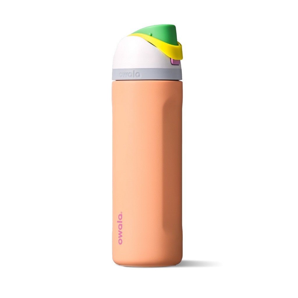 Owala FreeSip Water Bottle 710ml Peachy Keen on white