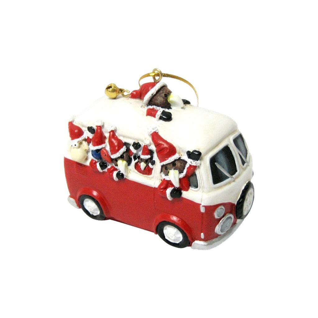 Red and white Kombi van Christmas ornament