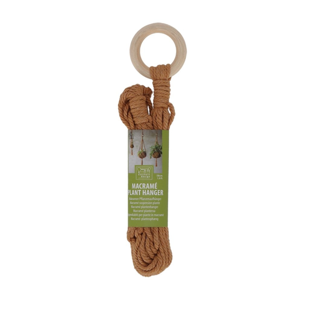 Macramé plant hanger 15 cm in packaging