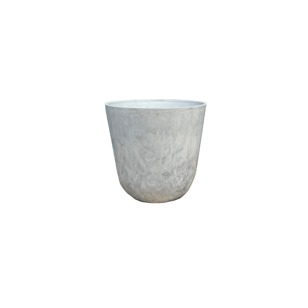 Parnell & Co | Palermo Pot Medium 15x17cm Marble White - Cove. Beach Essentials