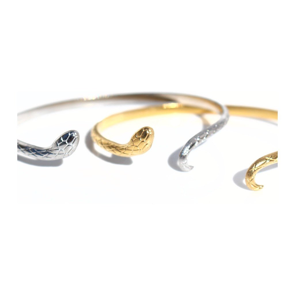 Queen of the Foxes Petite Snake Cuff Bracelet Silver - Cove. Beach Essentials