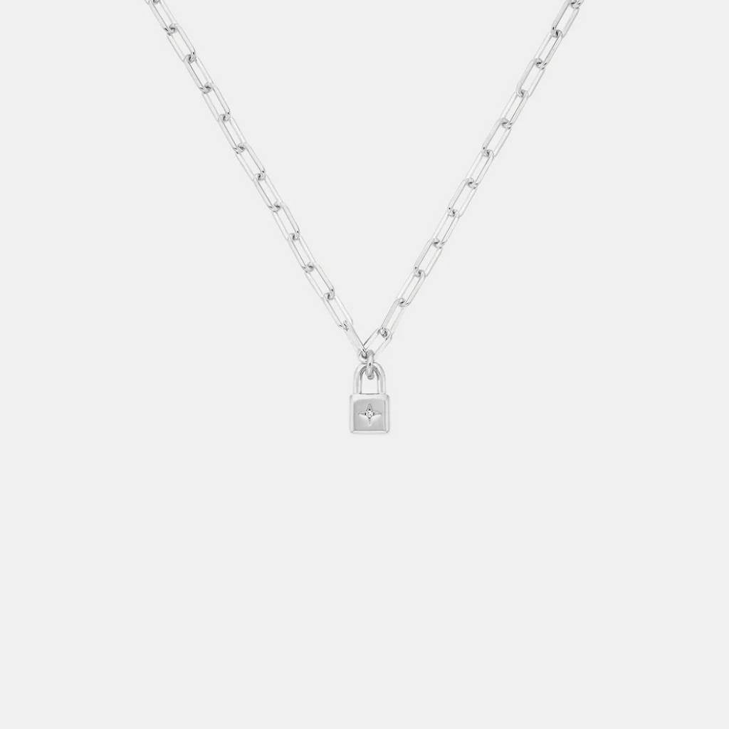 SOPHIE | Little Lock Mini Link Necklace - Silver - Cove. Beach Essentials