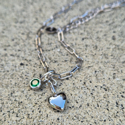Sorella Of May | Ava Sterling Silver Paperclip Chain Charm Necklace - Cove. Beach Essentials
