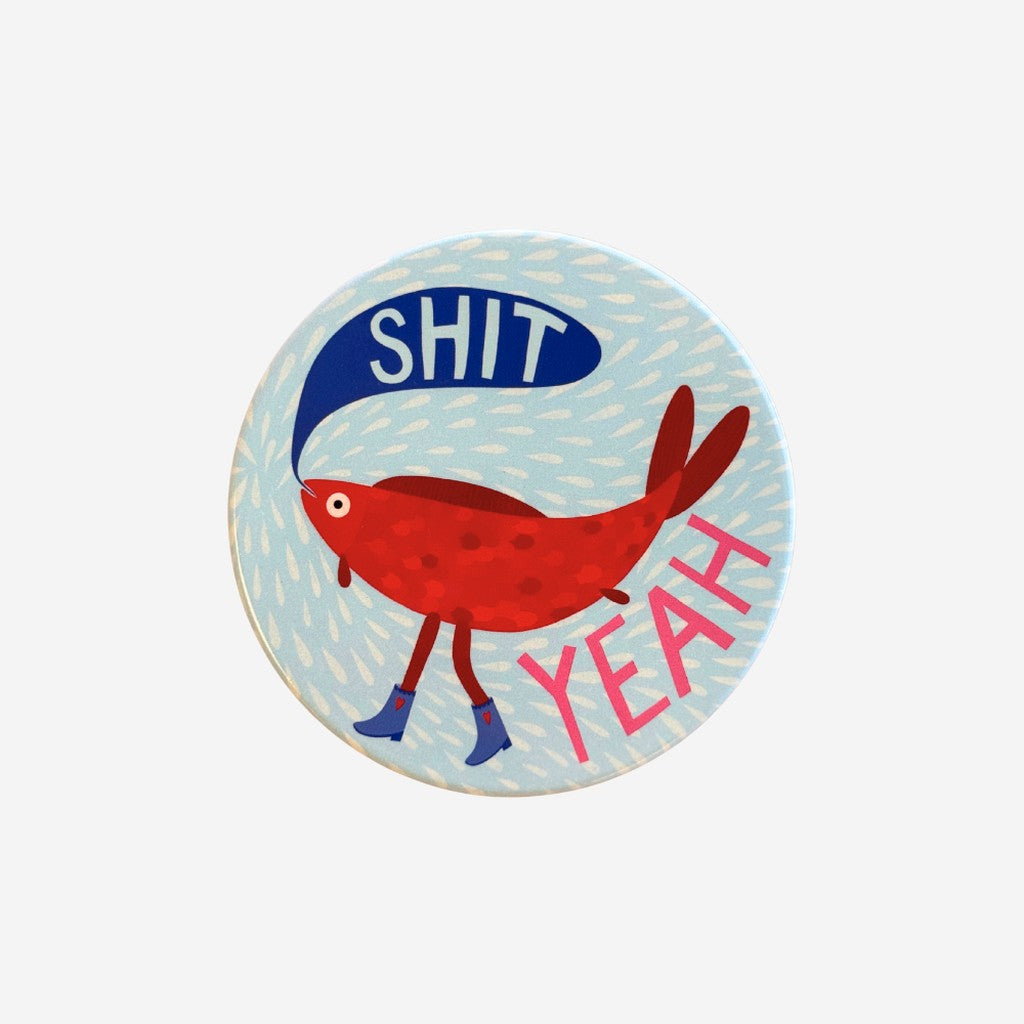 Studio Soph Shit Yeah ceramic coaster