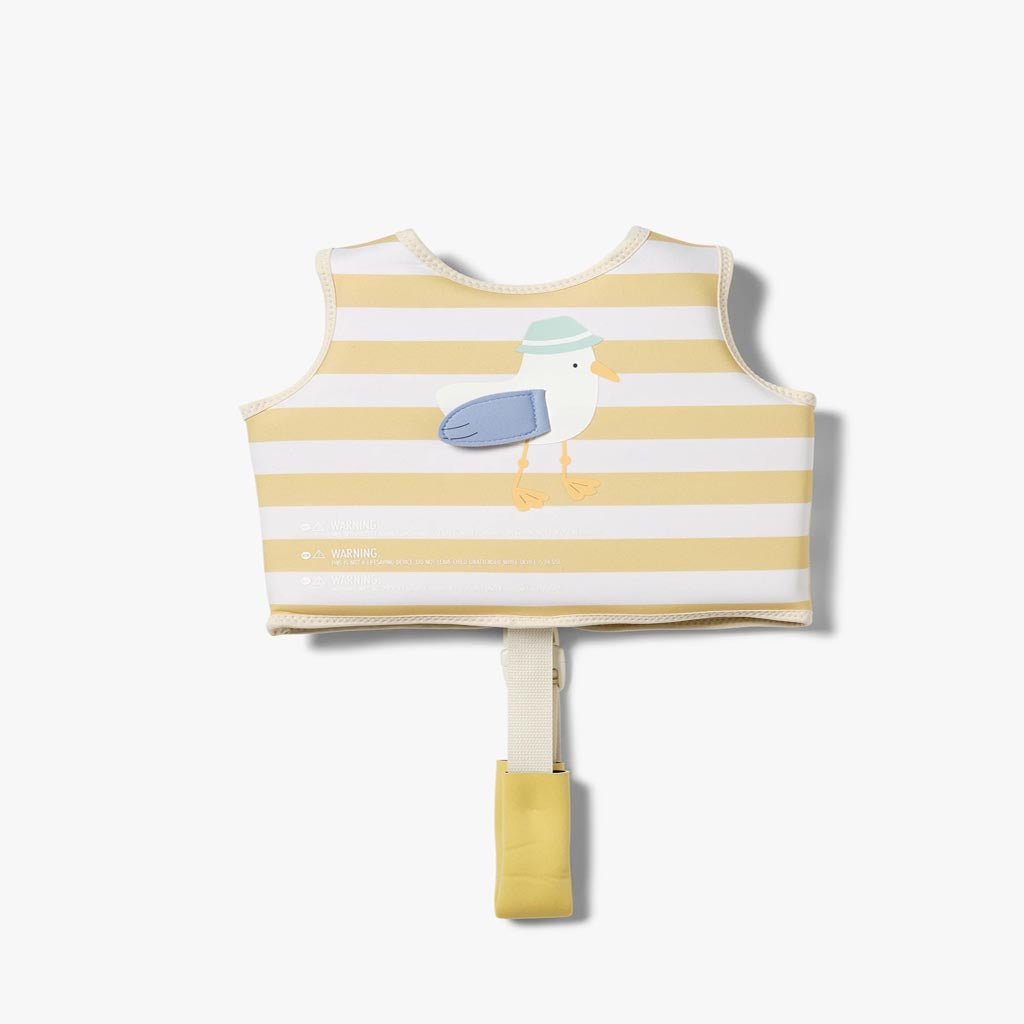 SunnyLife | Kids Swim Vest Sammy the Seagull Mustard Stripe - Cove. Beach Essentials