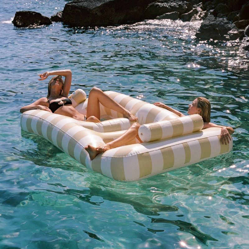SunnyLife | Luxe Twin Hammock Float Mango Bay Soft Mustard - Cove. Beach Essentials