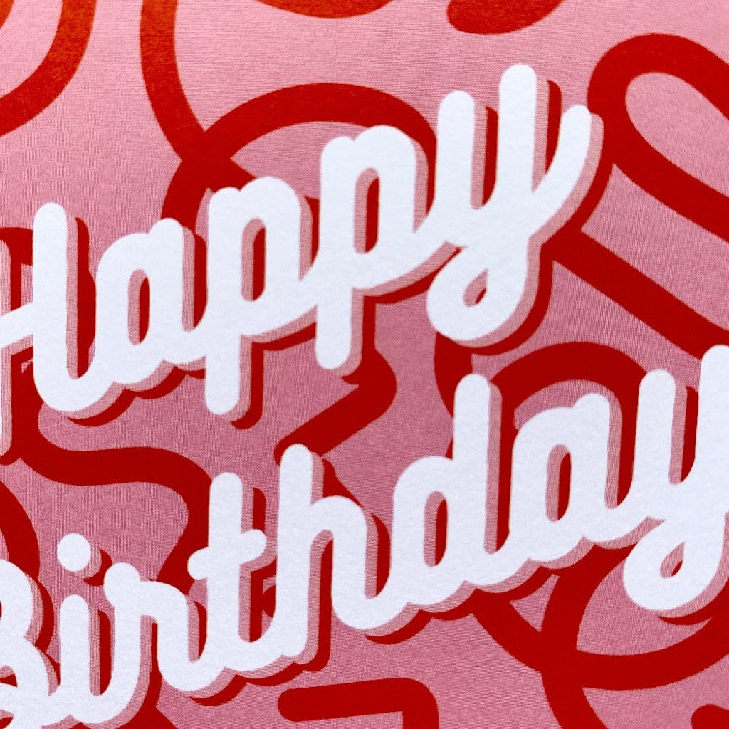 Close up of The Paper People Happy Birthday Squiggles card