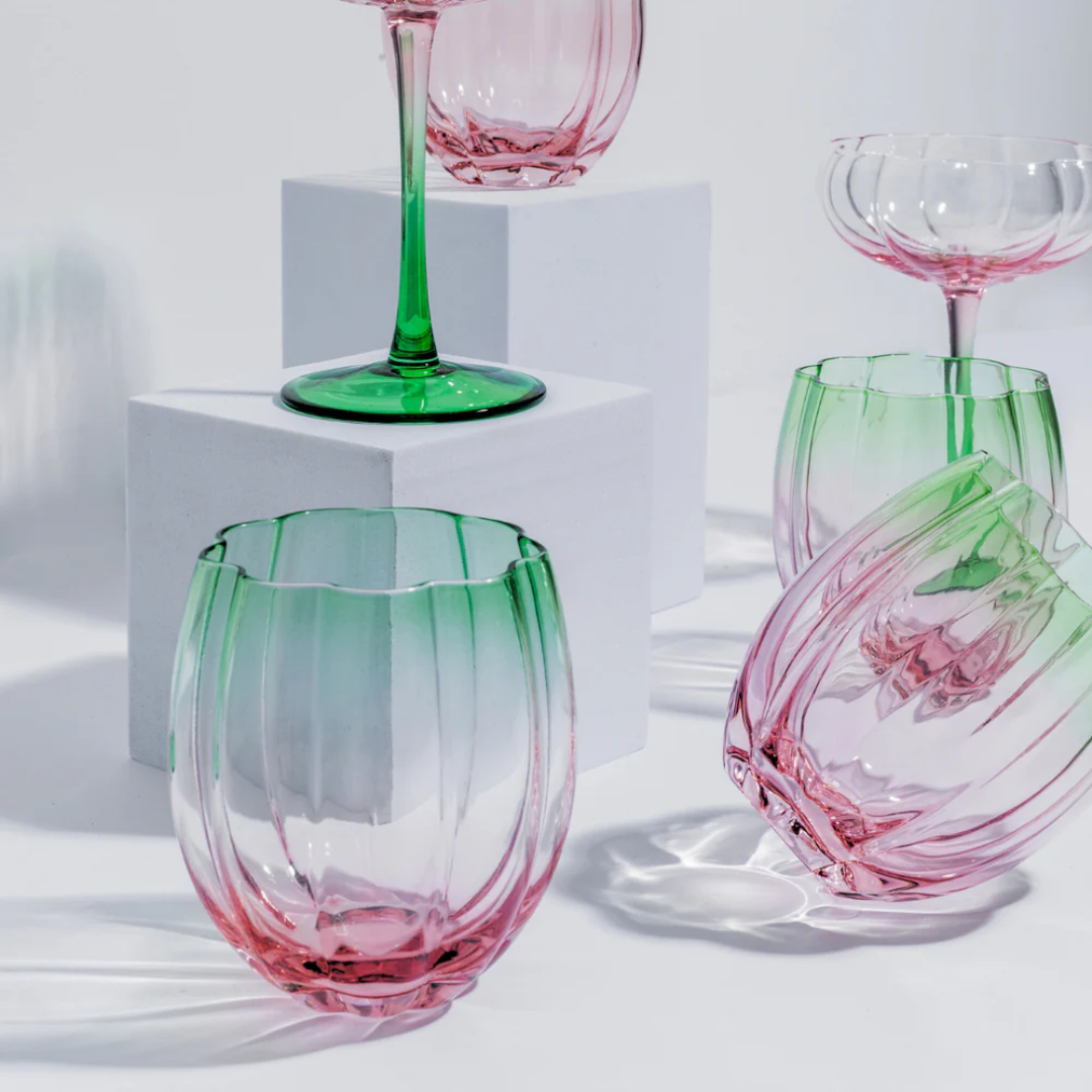Petal Stemless Glass- Watermelon- Set of 4