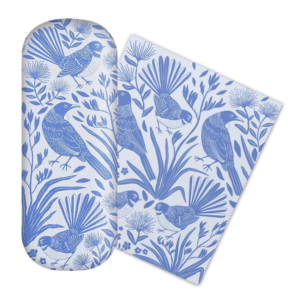 100% New Zealand Birdsong Blues Glasses Case - Cove. Beach Essentials