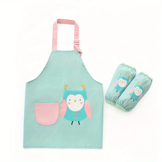 Kids Waterproof Apron | Owl