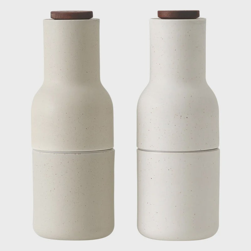 Audo CPH Bottle Grinder -Glazed Ceramic w. Walnut Lid, 2 Pack