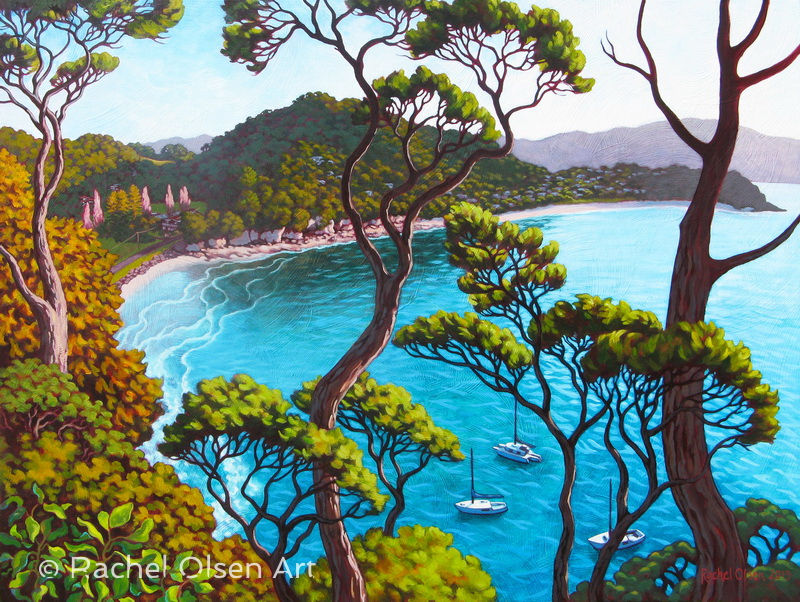 Rachel Olsen Print - Above Flaxmill Bay &amp; Front Beach