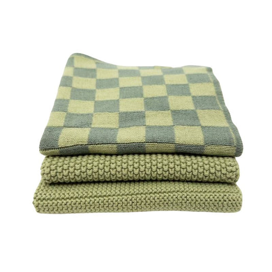 Ecovask Dishcloth Variety 3pk - Avocado Chequer 3pk