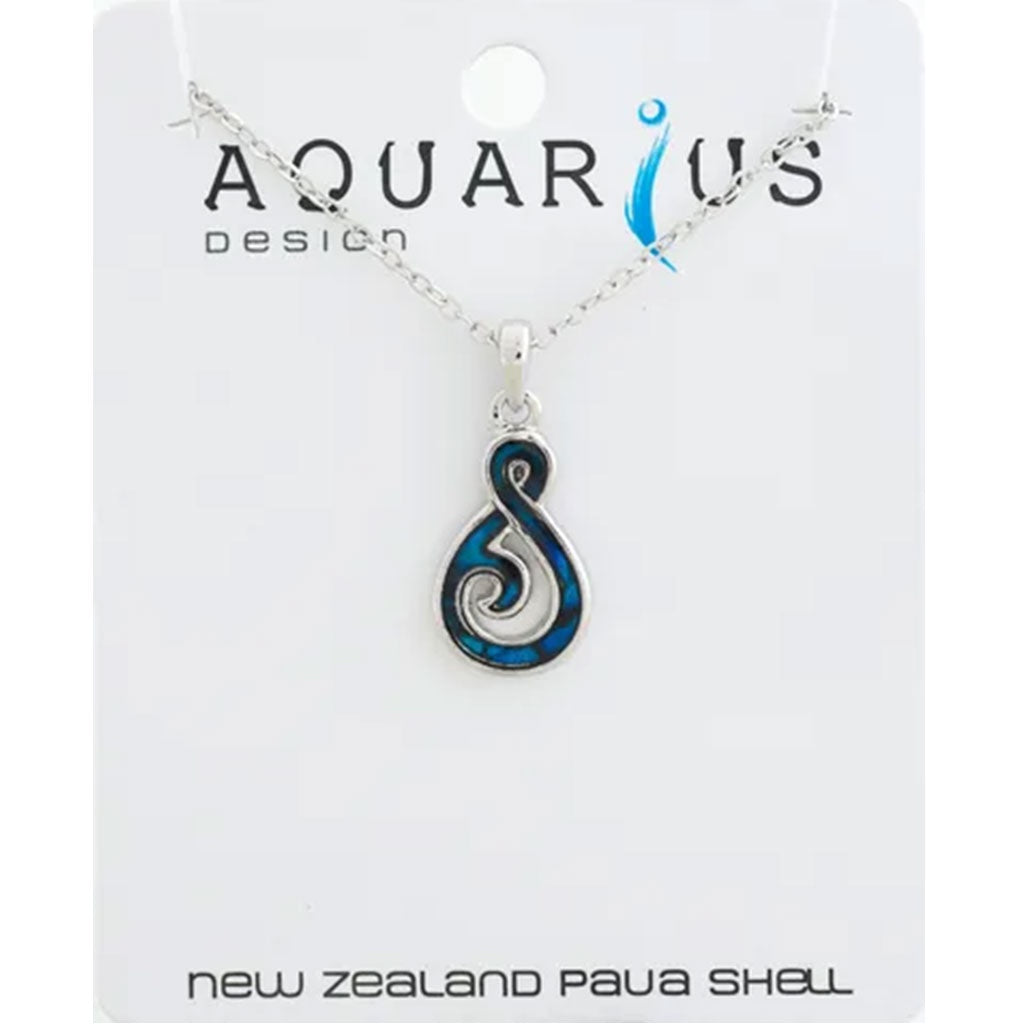 Aquarius Blue Paua Figure 8 Pendant