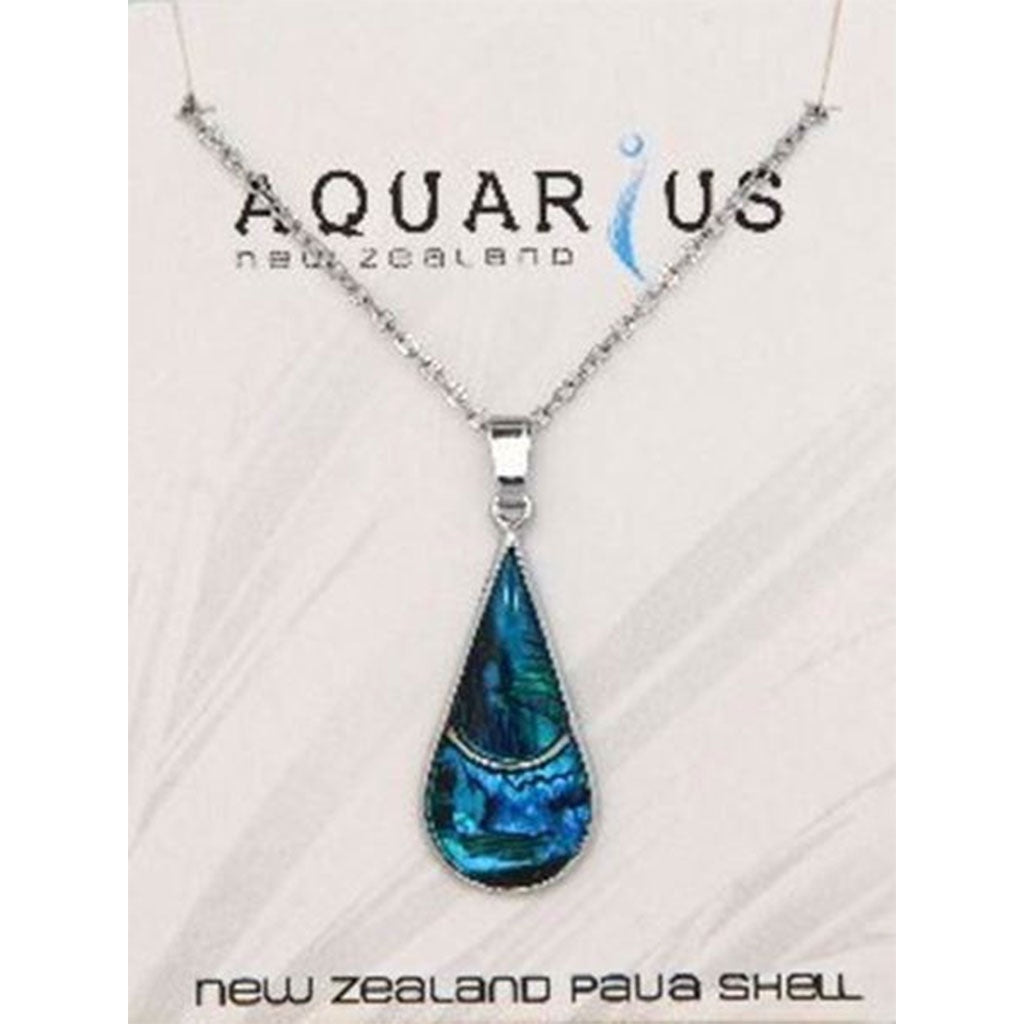 Aquarius Blue Paua Sectioned Teardrop Pendant ASJ0346