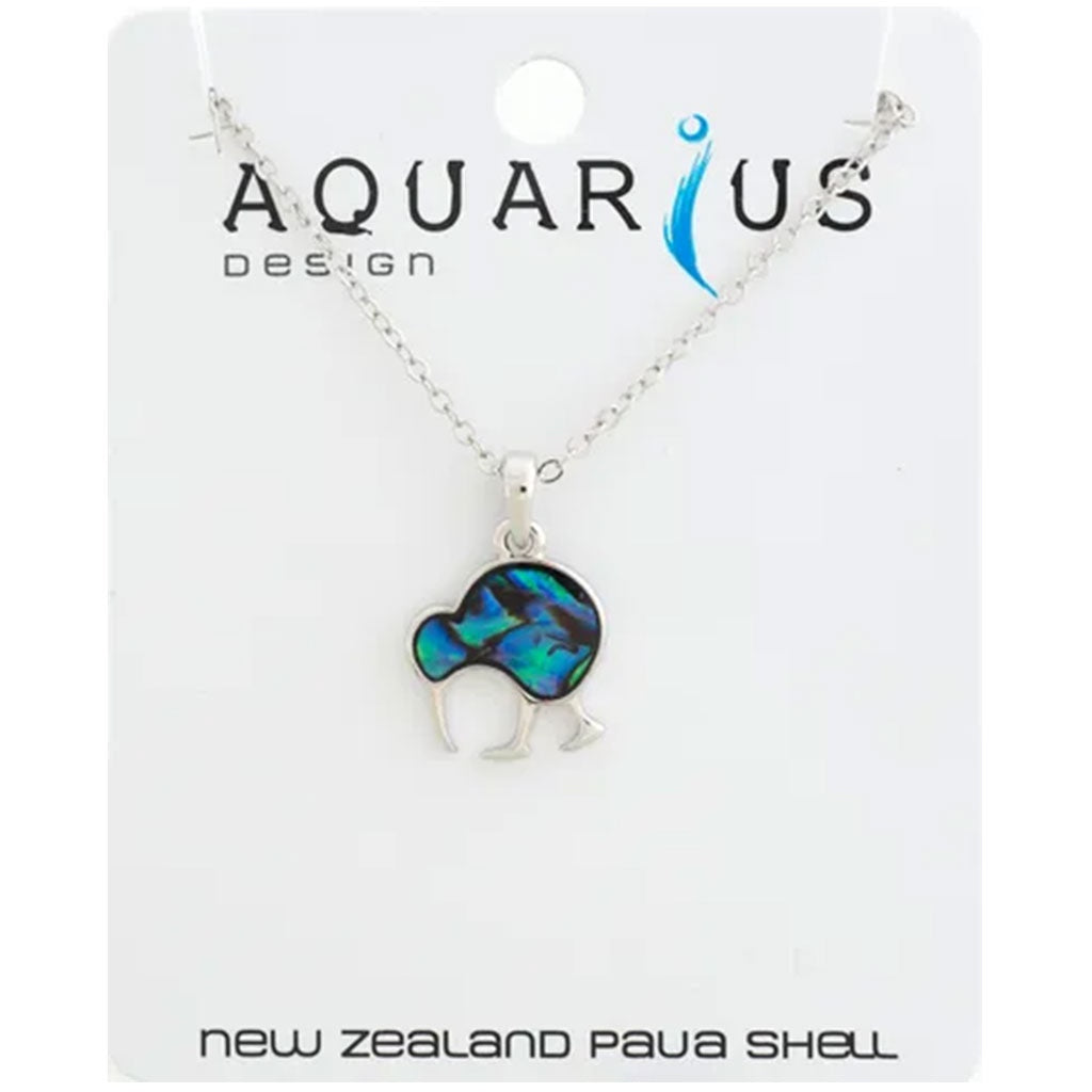 Aquarius Natural Paua Walking Kiwi Pendant