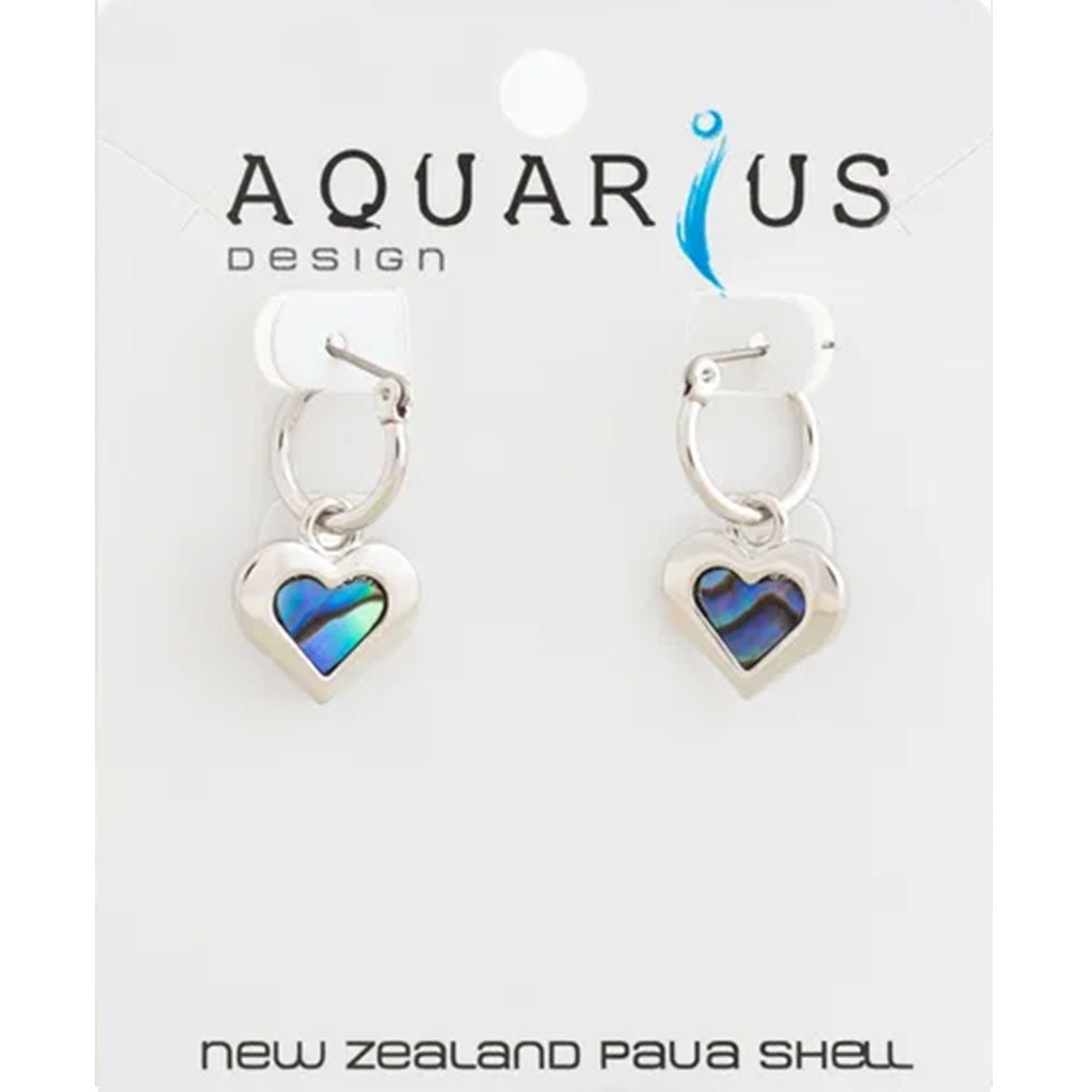 Aquarius Paua Drop Heart Earring