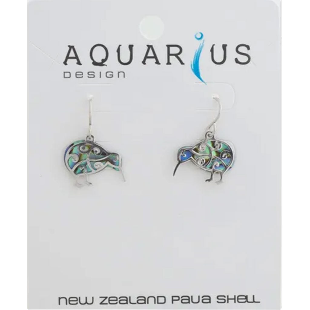 Aquarius Paua Filgree Kiwi Earring